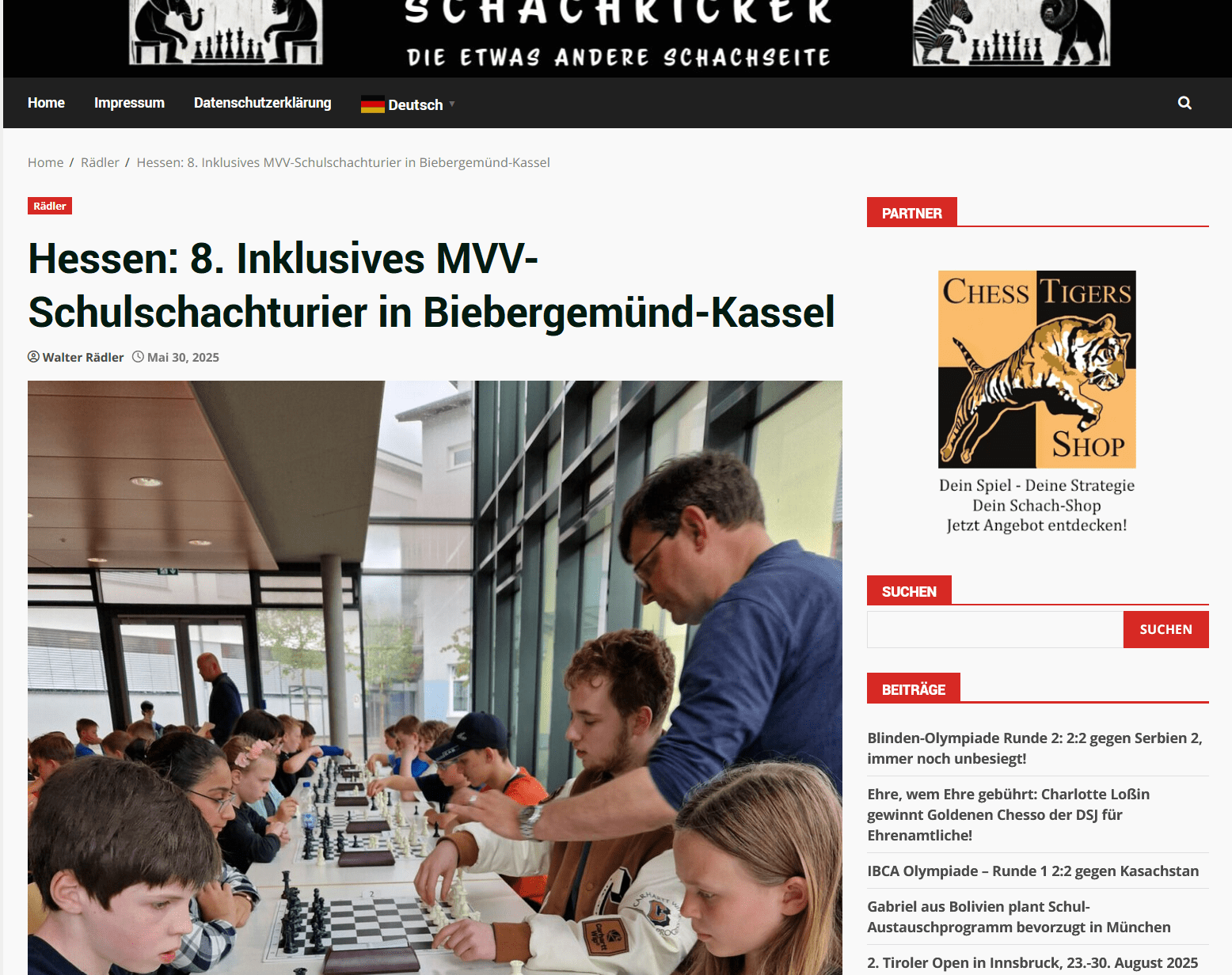 Hessen: 8. Inklusives MKK-Schulschachturnier